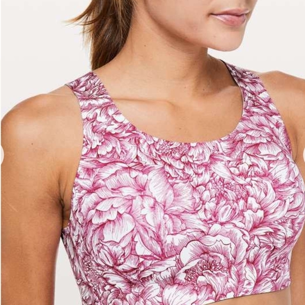 Lululemon Pink‎ Botanical Sports Bra